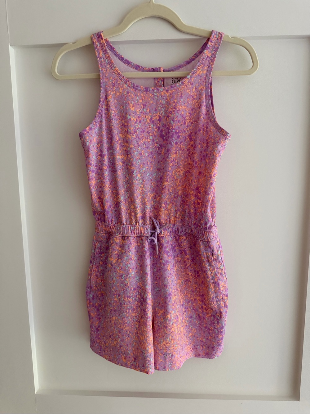 Athleta Pink & Purple Floral Girls Romper- size 12